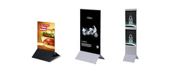 Floor Sign Base for poster board display, with adjustable clamp design