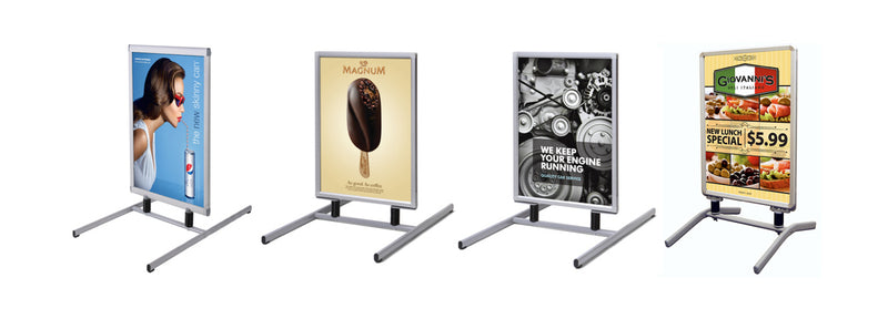 Springer Sidewalk Signs with T-Style Metal Base for custom printed posters
