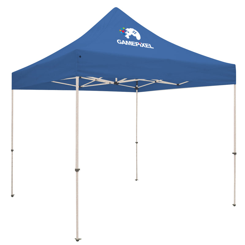 Standard Tent with 1 Imprint on Cobalt Canopy