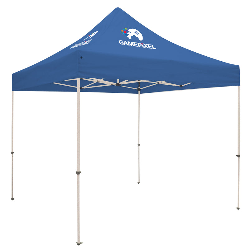 Standard Tent with 2 Imprints on Cobalt Canopy