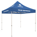Standard Tent with 8 Imprints on Cobalt Canopy