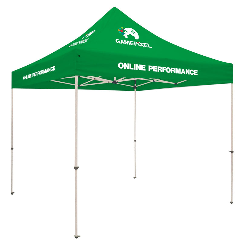 Standard Tent with 8 Imprints on Emerald Canopy