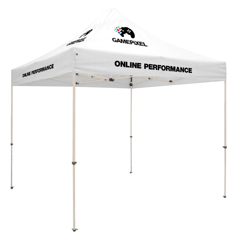 Standard Tent with 8 Imprints on White Canopy