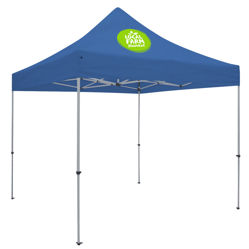 Deluxe Tent with 1 Imprint on Cobalt Canopy