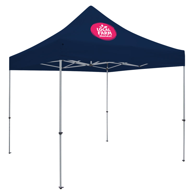 Deluxe Tent with 1 Imprint on Navy Canopy