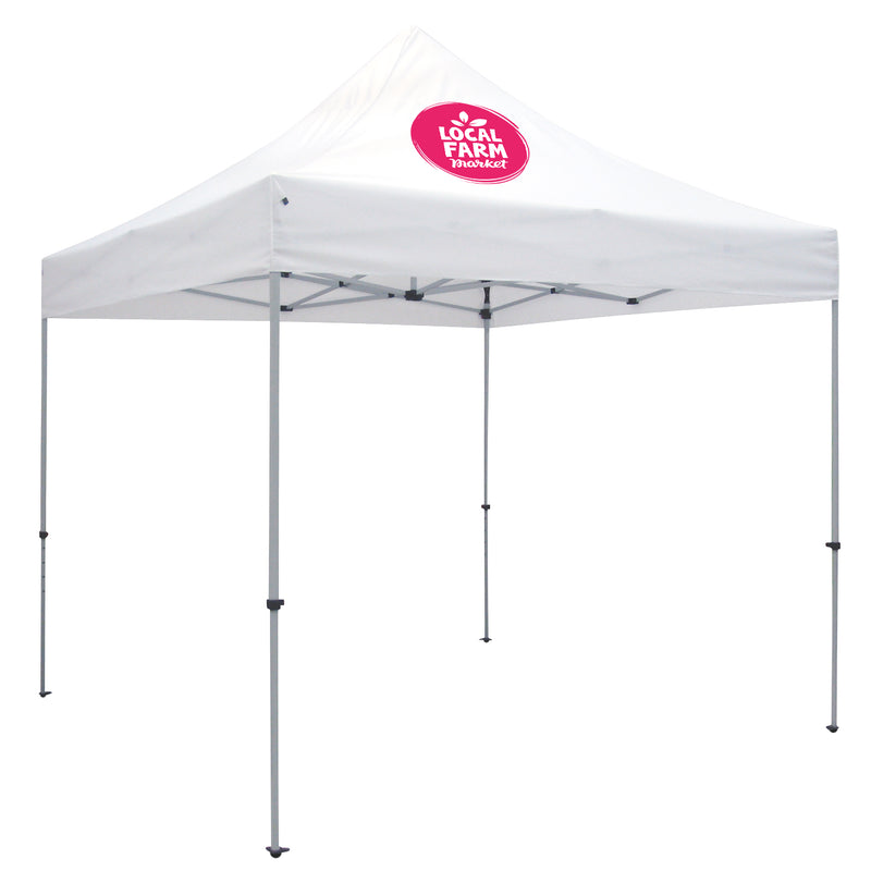 Deluxe Tent with 1 Imprint on White Canopy