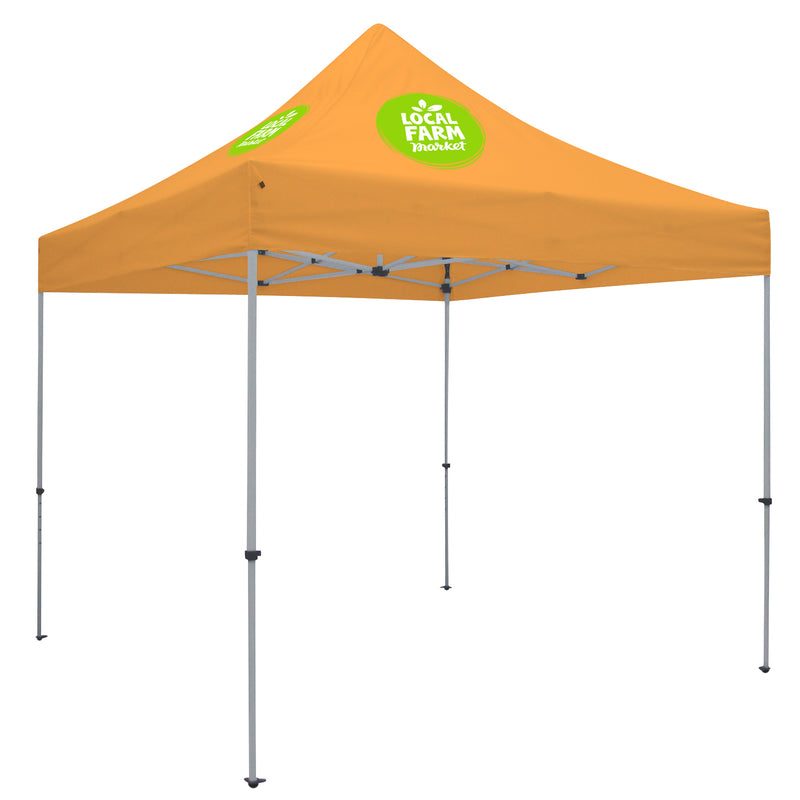 Deluxe Tent with 2 Imprints on Orange Canopy