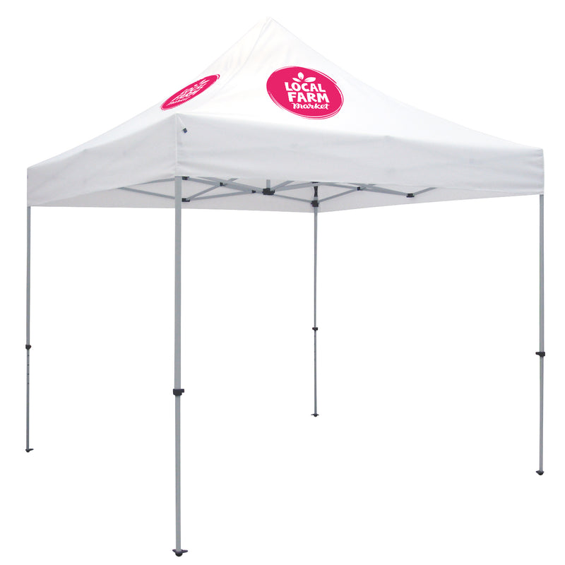 Deluxe Tent with 2 Imprints on White Canopy
