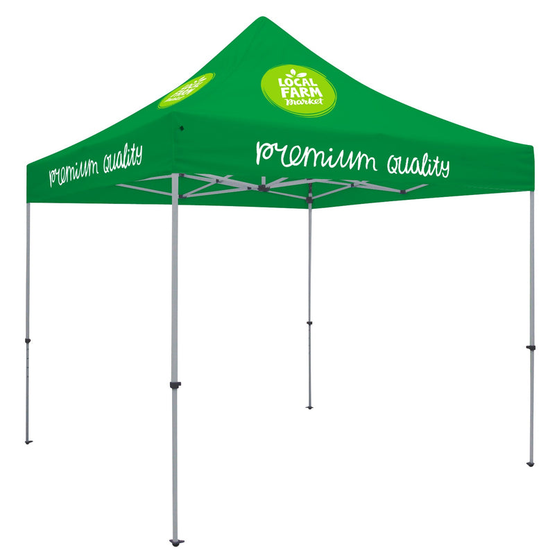 Deluxe Tent with 8 Imprints on Emerald Canopy