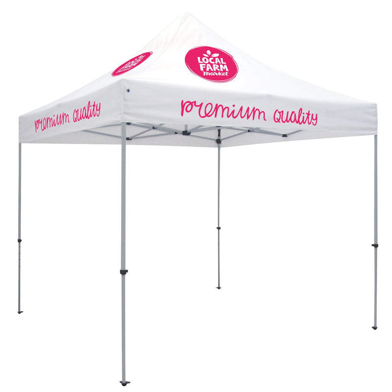 Deluxe Tent with 8 Imprints on White Canopy