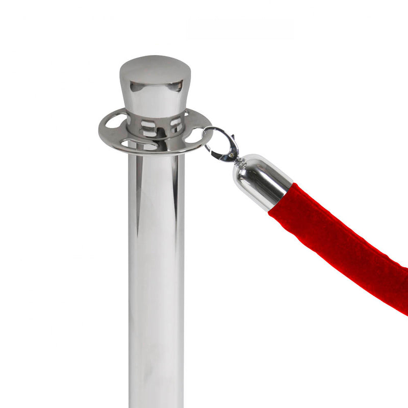 Red Chrome Rope 5' Stanchion Rope | Chrome or Gold Clasps | Red, Blue, Black or Bronze ...
