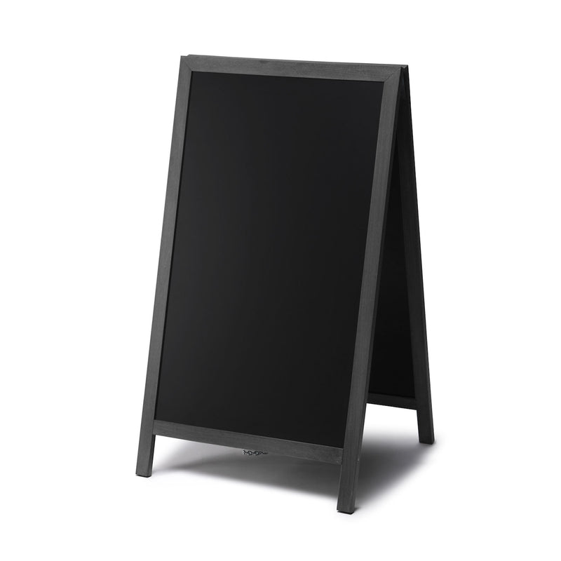 Black A-Frame Chalkboard Sign full view made of deluxe hardwood AF-CH-BL-46