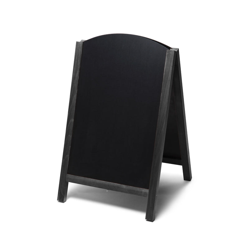 Small Wood A-Frame Chalkboard Sign with 2 Removable Boards in Black AF-CH-BL-RB-34