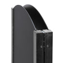 Black A-frame folded chalkboard with hinges visible AF-CH-BL-RB-48