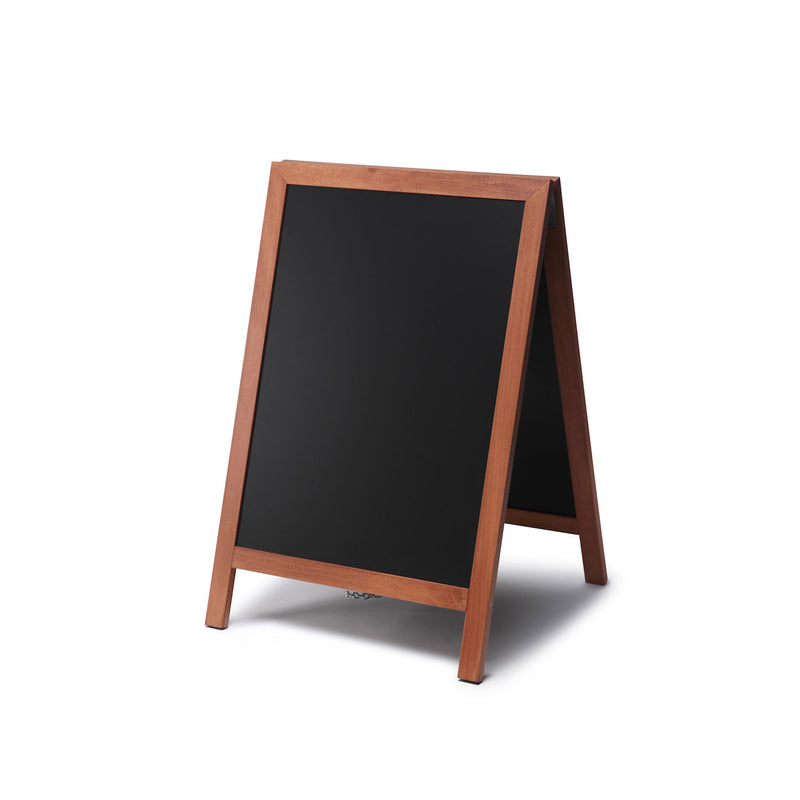 Small brown hardwood A-frame chalkboard AF-CH-BR-32
