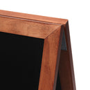 Detailed view of the hinge for brown A-frame chalkboard AF-CH-BR