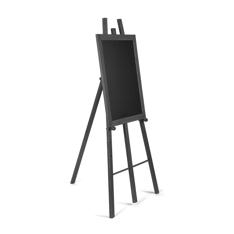 Wooden Display Easel with Height-Adjustable Pegs, 60 inches Tall - Black