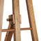 Detailed view of adjustable height on light brown easel EASEL-W-LB