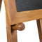 Close-up of chalkboard mounted on brown easels to show pegs EASEL-W-LB
