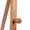 Close up of wooden pegs that hold up the chalkboard on the brown easel EASEL-W-LB