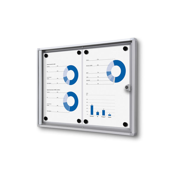 Small magnetic enclosed bulletin board with 2 sheets of paper EBB-SW-MA-2014-2 #Board_Magnetic