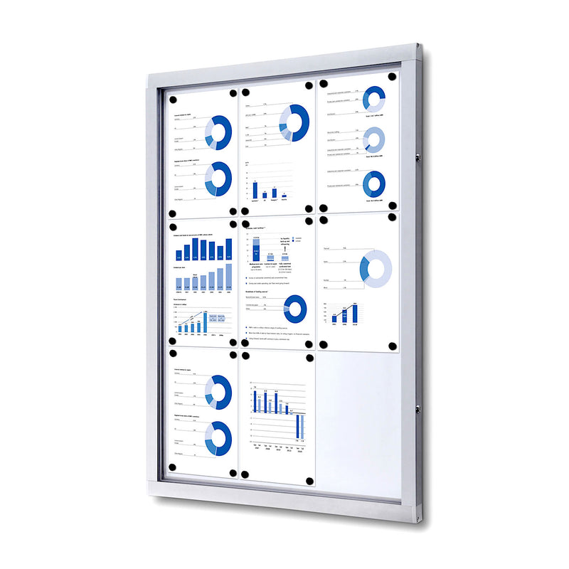 Silver magnetic notice board with 8 pages EBB-SW-MA-O-2940-9