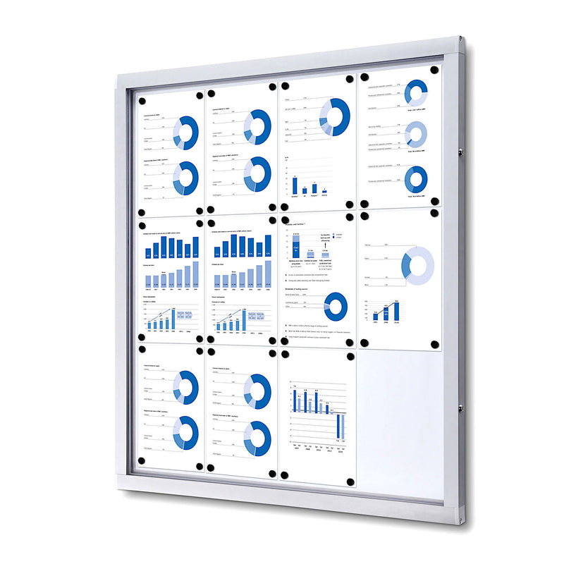 Silver magnetic whiteboard with 11 pages EBB-SW-MA-O-3840-12