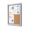 Silver enclosed notice board with 3 pages ECB-SW-CO-O-2128-4 #Board_Cork 