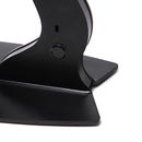 Detailed view of the back of the base of the black iPad stand IPAD-CS-GR-BL-13