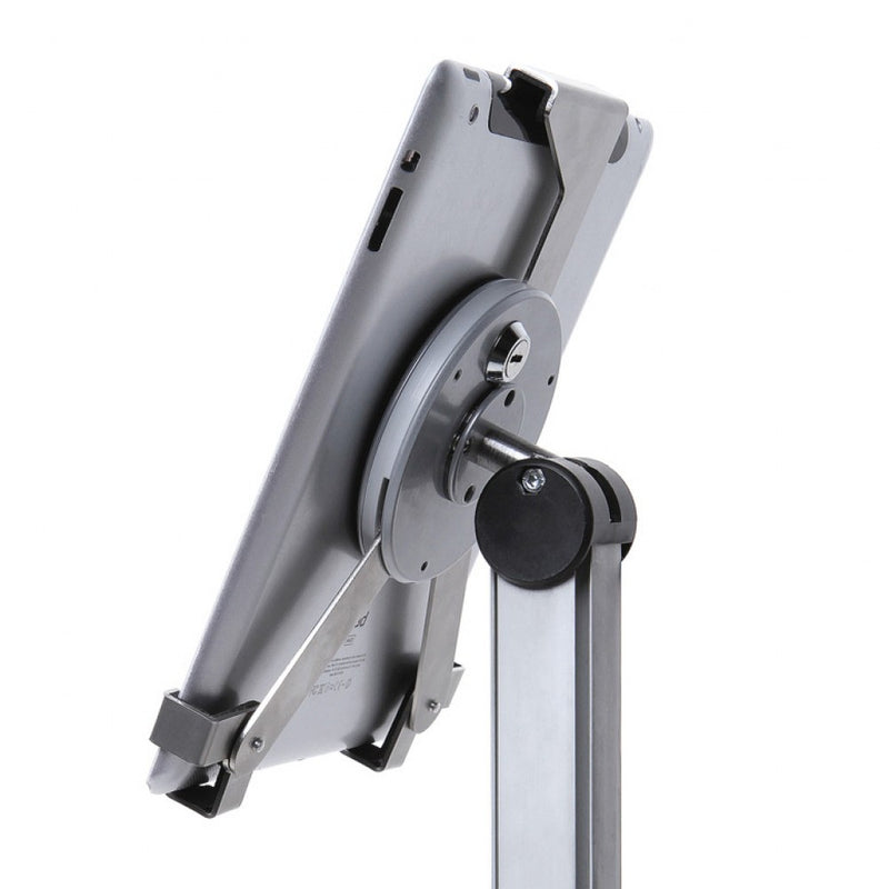 Locked iPad in tablet holder clamp