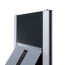 Literature Stand - inserting Metal Brochure Tray into the slot