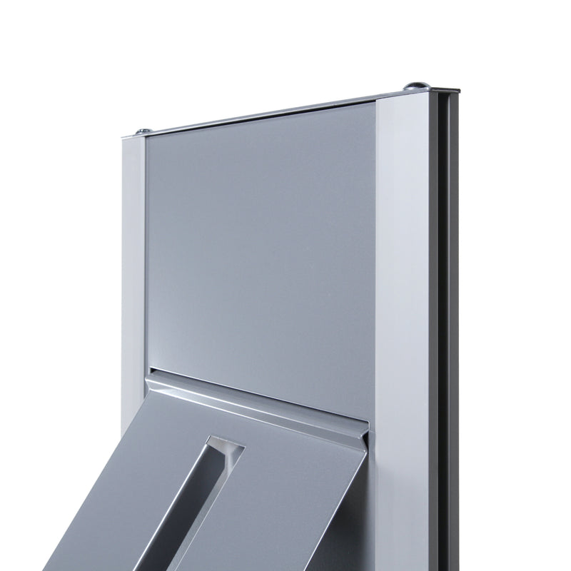 Silver Literature Stand, inserting trays into the slot
