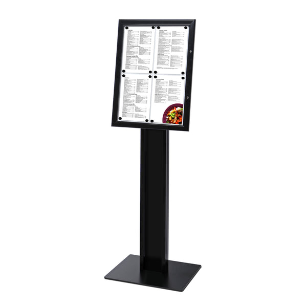 Freestanding Menu Board in Black Color, Magnetic back MC-ST-BL-MA-2027-4 #LED Option_Not Illuminated