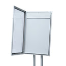 Open door of Menu board stand