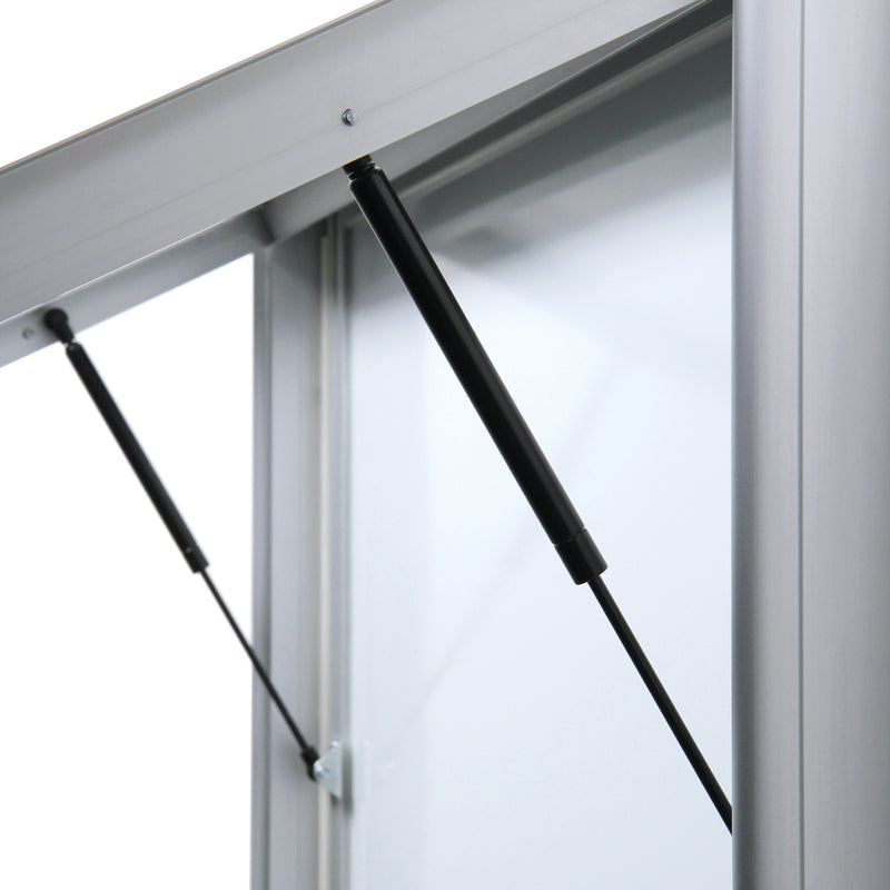 Outdoor Message Board with gas struts opening