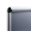 Side view of poster frame with rounded corners.