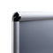 Side view of poster frame with rounded corners.