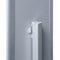 Close up of back of single sided silver sign stand with mount holes SST-FL-11-17