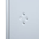 Portrait or landscape mounting holes close up of front attachment on silver sign stand SST-FL-11-17