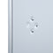 Portrait or landscape mounting holes close up of front attachment on silver sign stand SST-FL-11-17