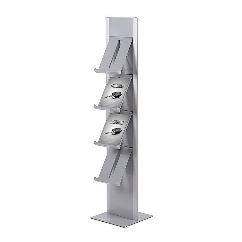 Metal Brochure Trays inserted into Literature Stand