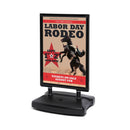 Sidewalk Sign with Fillable Water Base, for Posters, Wheels, Double-Sided Snap Open Frame, WTR-BL-24-36