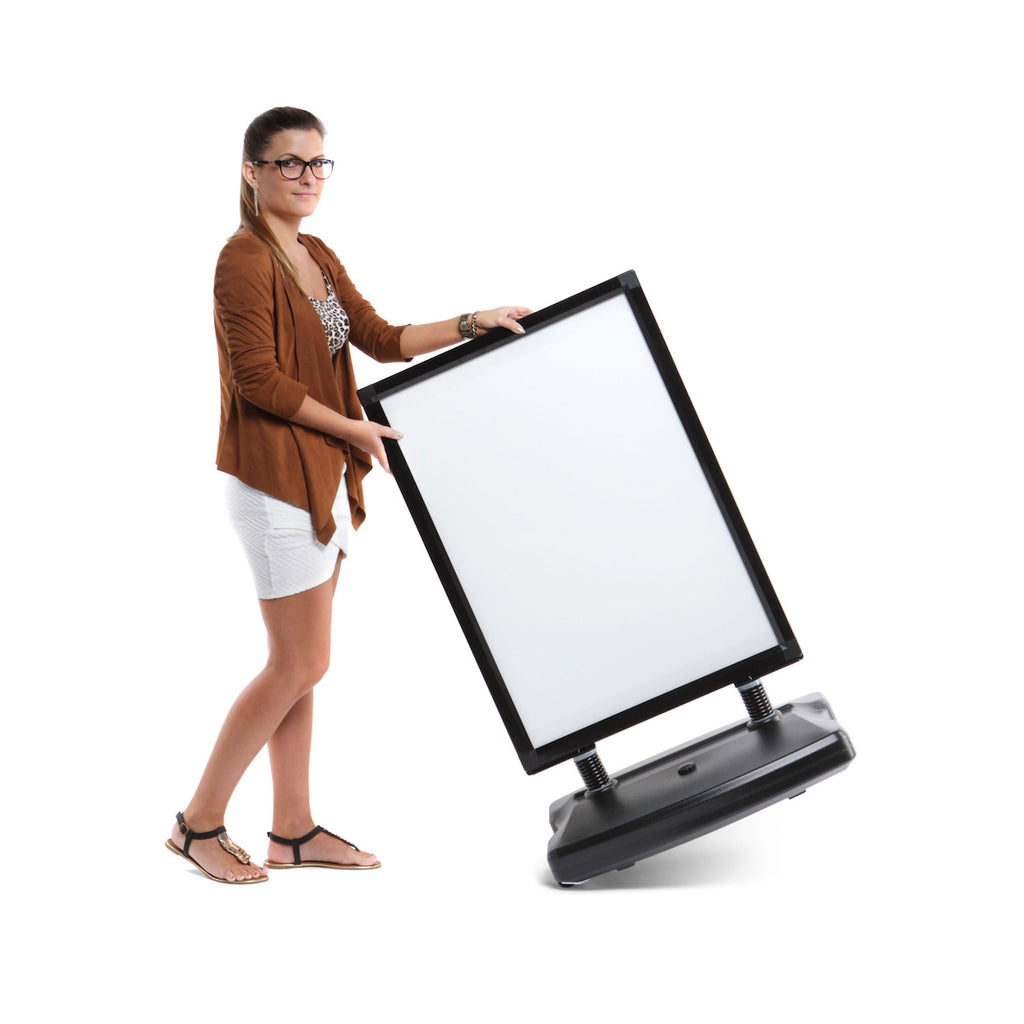 Sidewalk Sign | Water Base with 2 Wheels | Snap Open Springboard | for ...