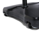 Casters attached to the base of Water Base Sidewalk Sign GR-WTR-BL-22-28