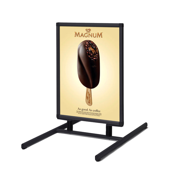 T-Style Sidewalk Sign for Posters with Sturdy Steel Base, WTR-MB-BL-24-36 #Color_Black