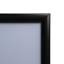 Black Sign Stand frame corner close up with snap frame closed