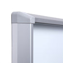 Corner of bulletin board with sliding door