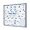 Enclosed Bulletin Board with Sliding Door, Magnetic board fits 15 pages