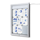 LED illuminated Outdoor Bulletin Board with Swing Door. Size 32x46, fits 9 pages. Locking and Magnetic board. Premium quality.