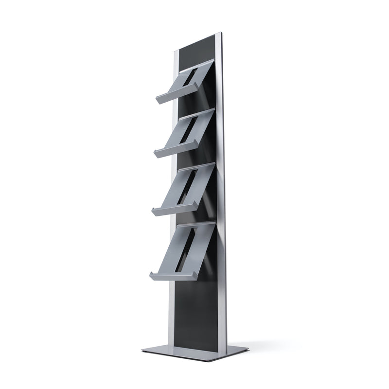 Literature Stand with Metal Brochure Trays